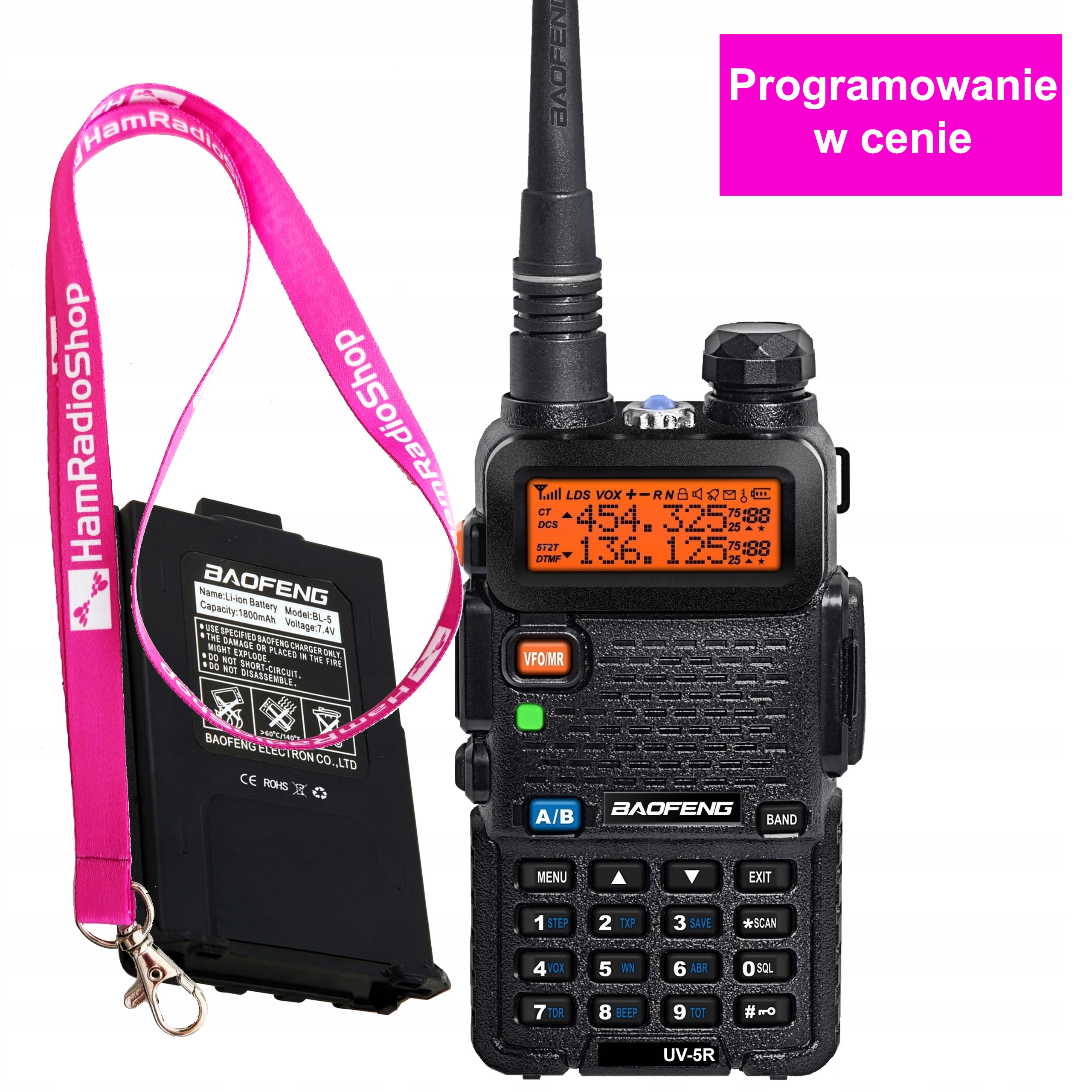 Baofeng UV-5R dodatkowa bateria o pojemności 1800 mAh