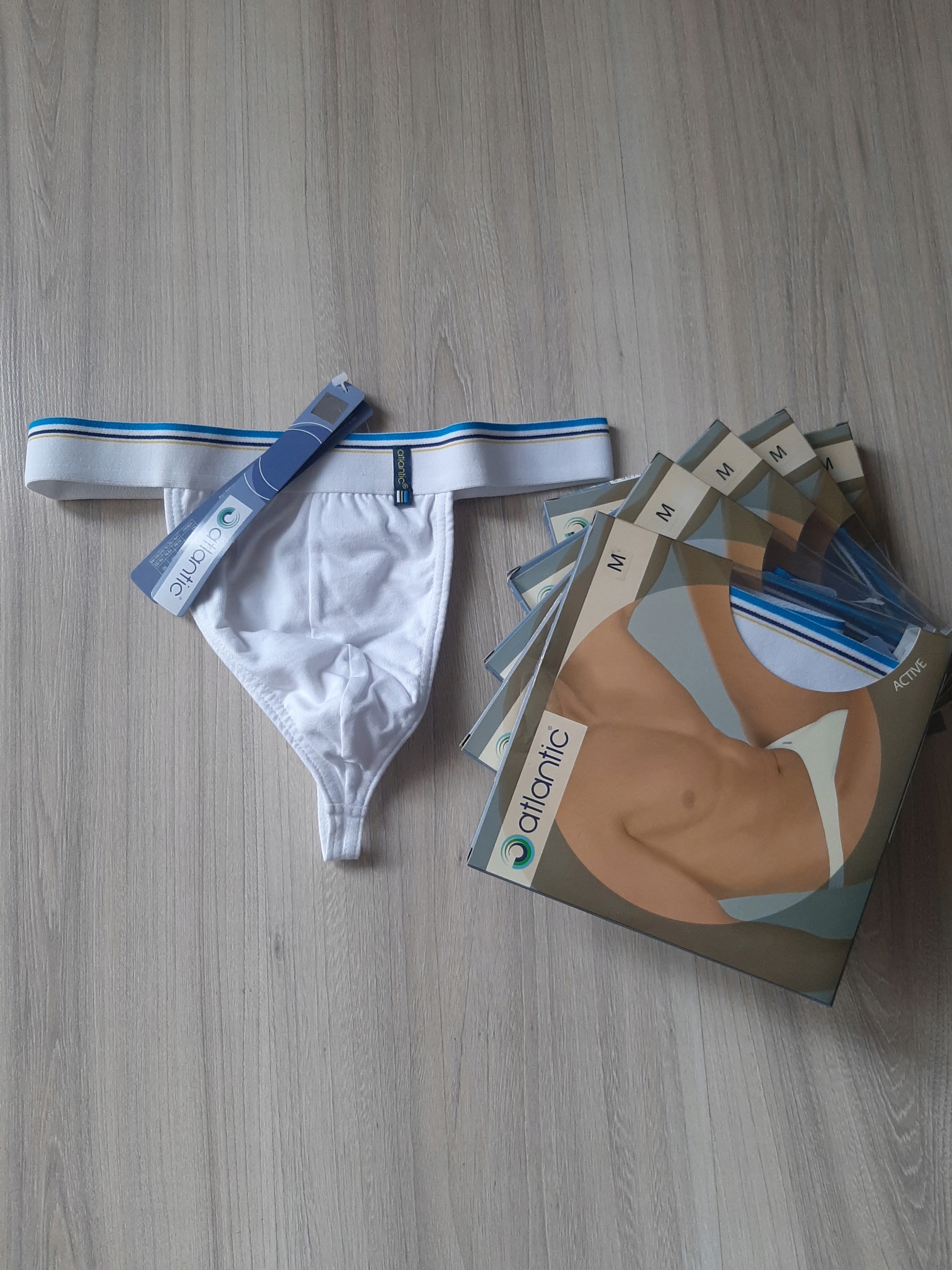 

Stringi męskie Atlantic MP-481 *M* 5PACK Białe