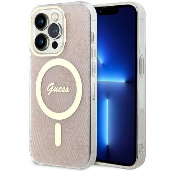 Guess GUHMP14LH4STP iPhone 14 Pro 6.1" růžový/pink hardcase 4G MagSafe