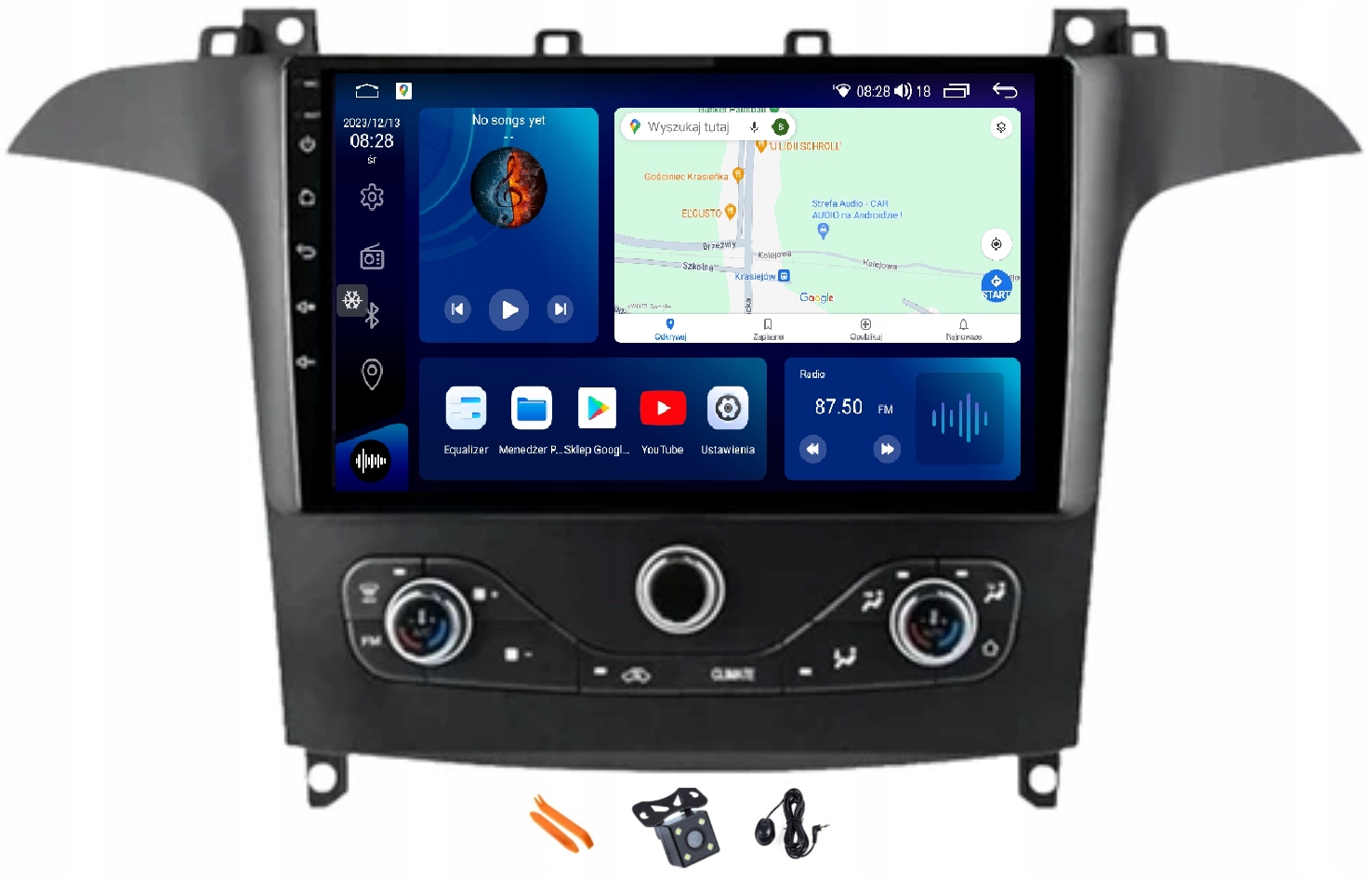 Rádio Android Navigácia Qled Carplay 128GB Lte Gps Dsp Ford Galaxy 2 06-15