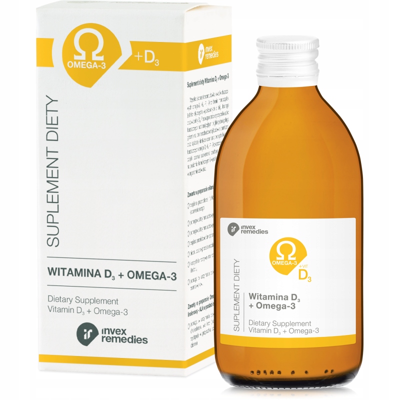 Vitamín D3 Omega 3 6 7 9 Kyseliny NNKT Invex 300ml