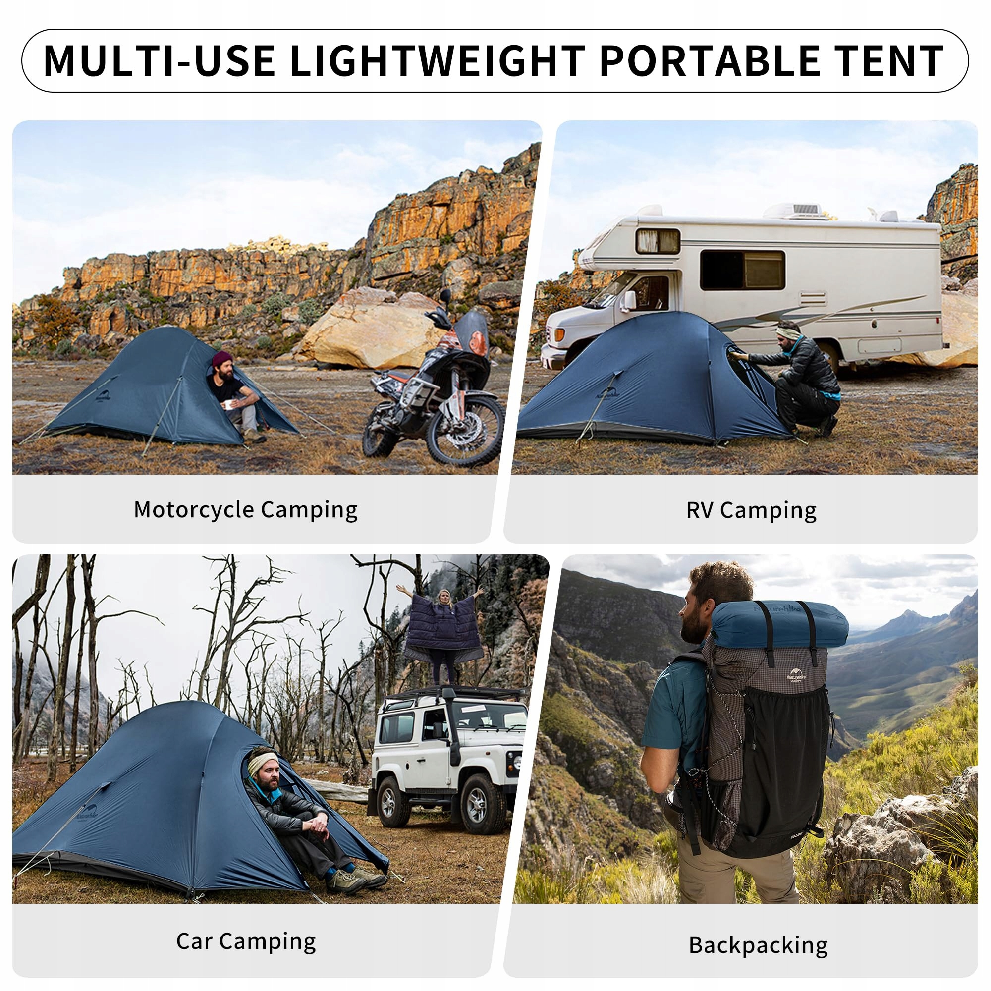NATUREHIKE Cloud Up 2 Namiot Ultralekki 2 Osobowy 3-4 Sezonowy Camping — miniatura 5