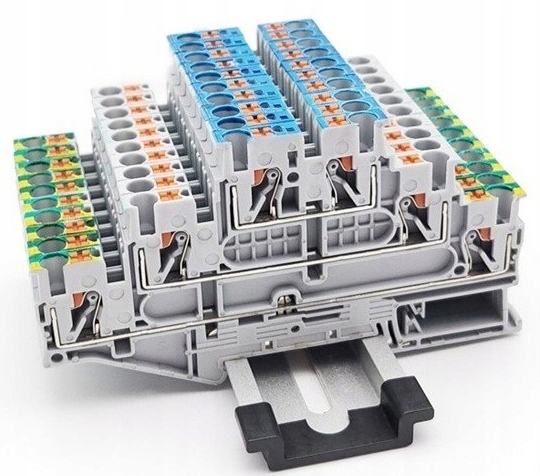 Złączka Szynowa Przelotowa 3 Piętrowa N/l/pe Din Zug 10 sztuk