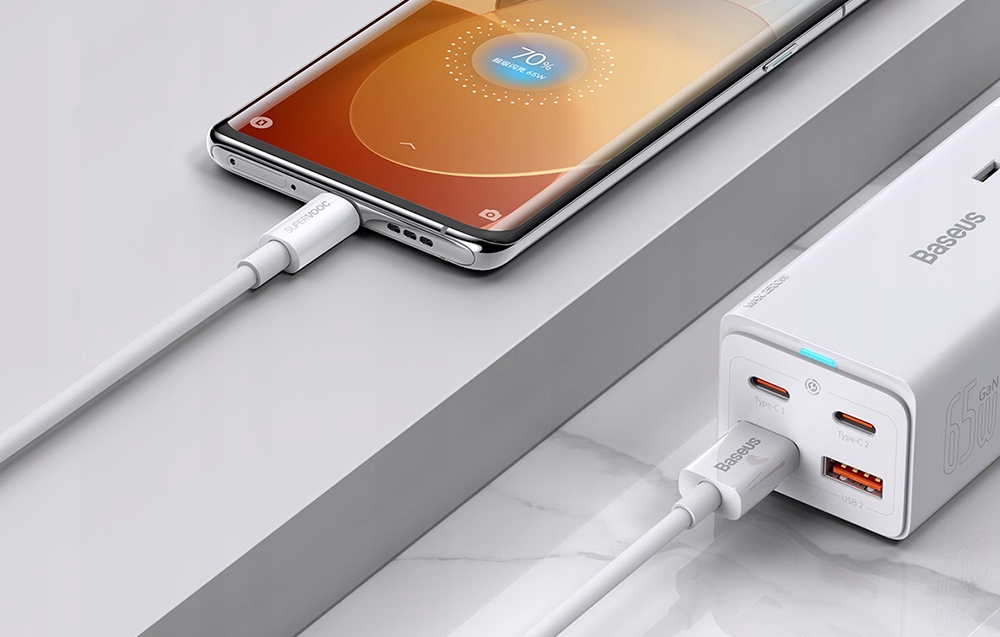 BASEUS KABEL DO TELEFONU PRZEWÓD USB DO USB TYPU C QUICK CHARGE 65W 1M Marka Baseus