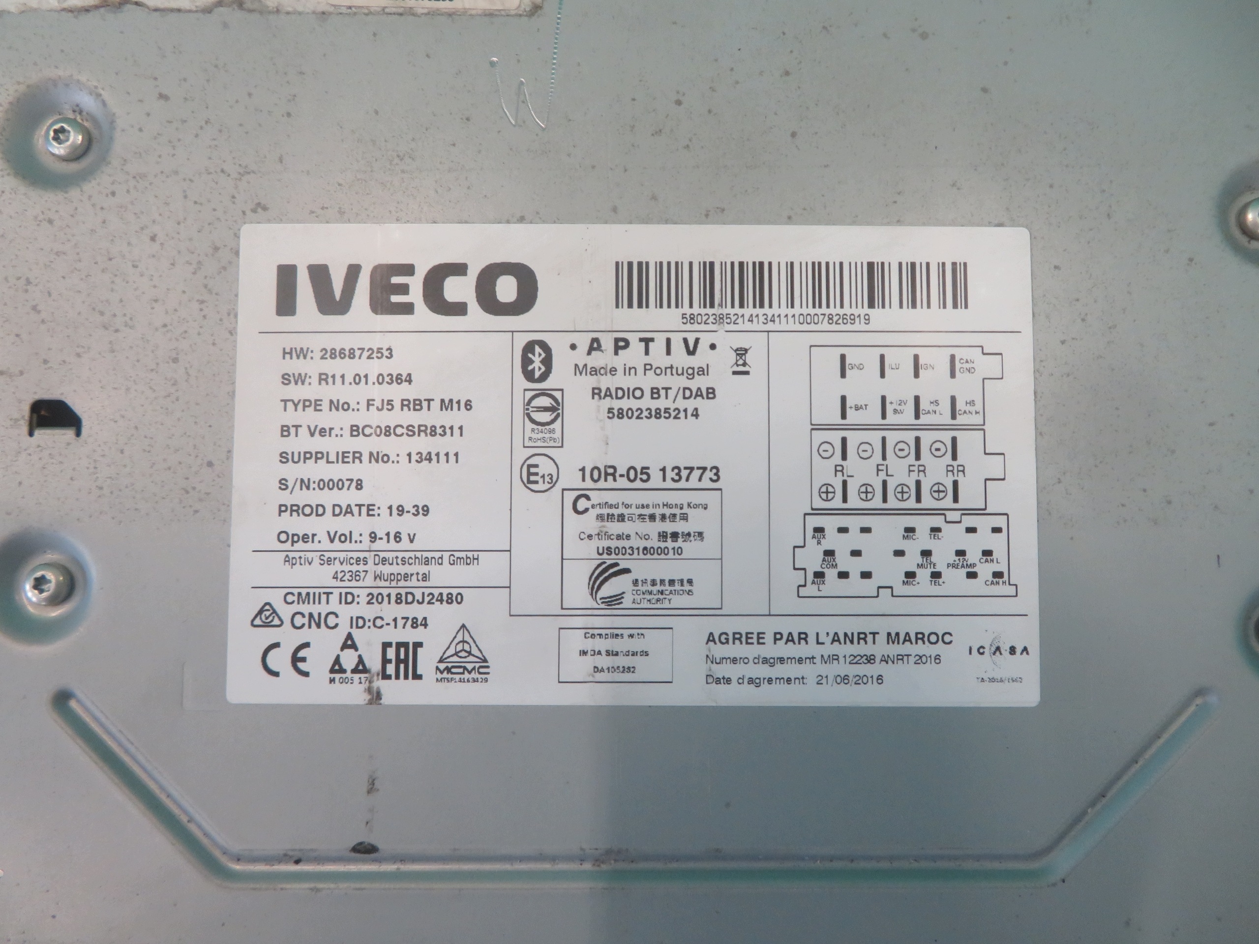 RADIO IVECO DAILY 21R 5802385214