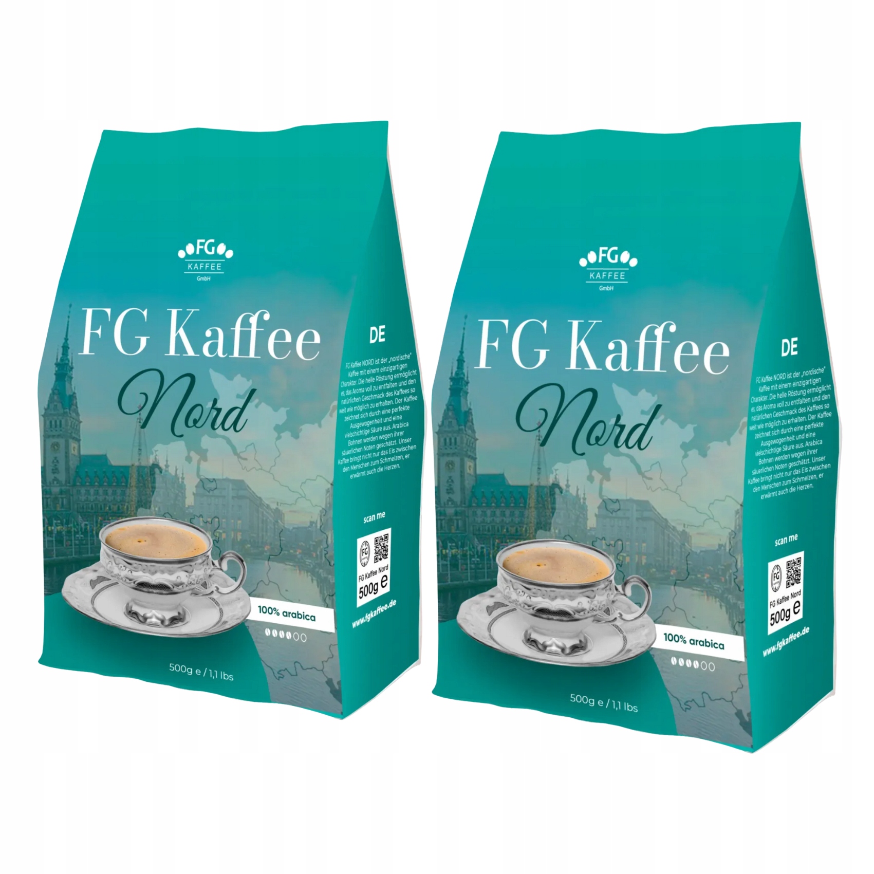 Levně 2x Káva zrnková 500 g Fg Kaffee Nord Brazílie Čerstvě pražená Arabika