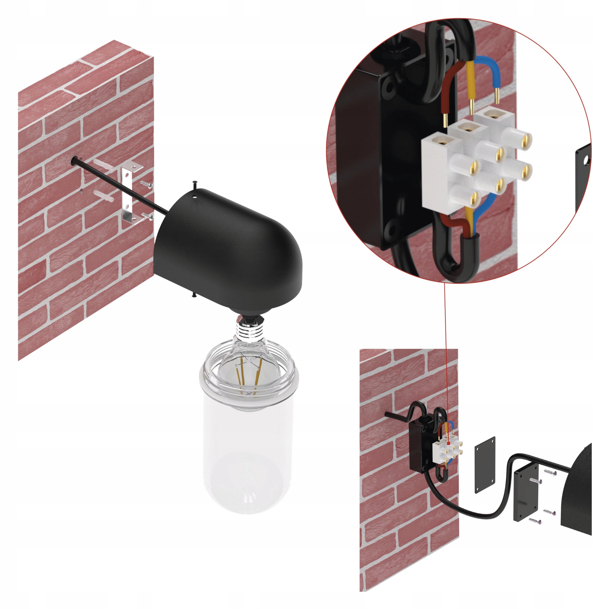 Lampa Ścienna Zewnętrzna CASSIA Ogrodowa Aluminiowa E27 Wodoodporna EMOS — miniatura 6
