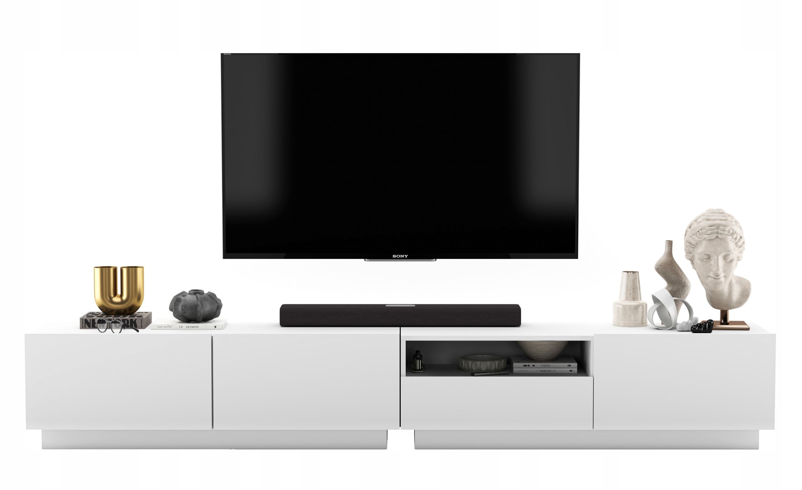 Szafka Rtv Loft komoda mała Rtv stojąca wisząca biały mat szuflada 240 cm