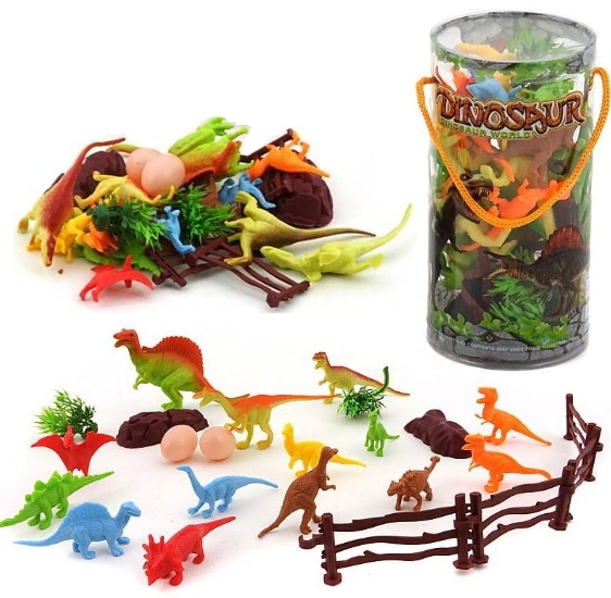 

Zestaw Tuba Dinozaury Figurki 14SZT Pojemnik Akc