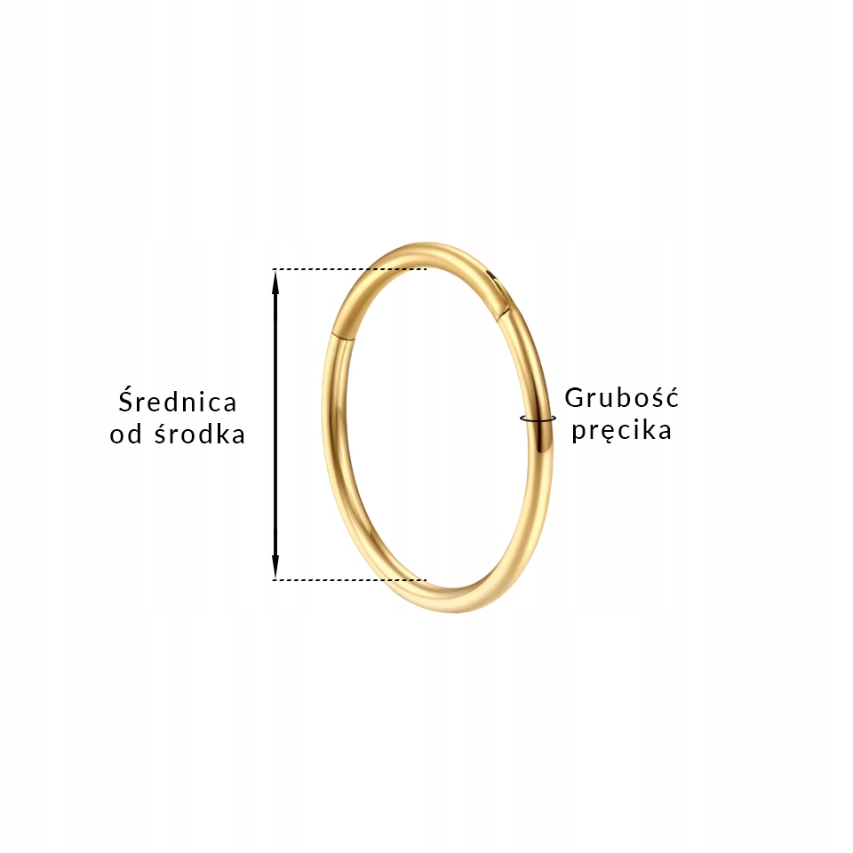 Piercing ZŁOTY Clicker Kółko Helix Septum 1,2/10 Marka Inna marka