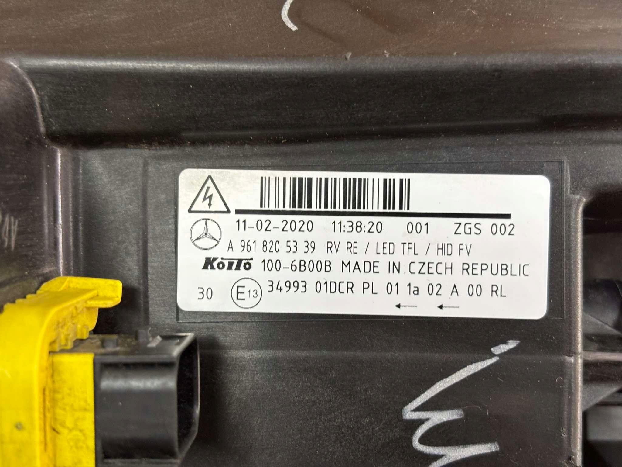 light right front MERCEDES ACTROS A9618205339