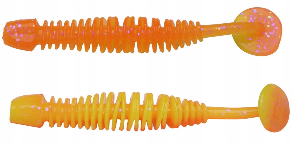 Berkley PowerBait Leech 6cm Fluo Orange Sunshine Yellow Op.10szt. 1621155