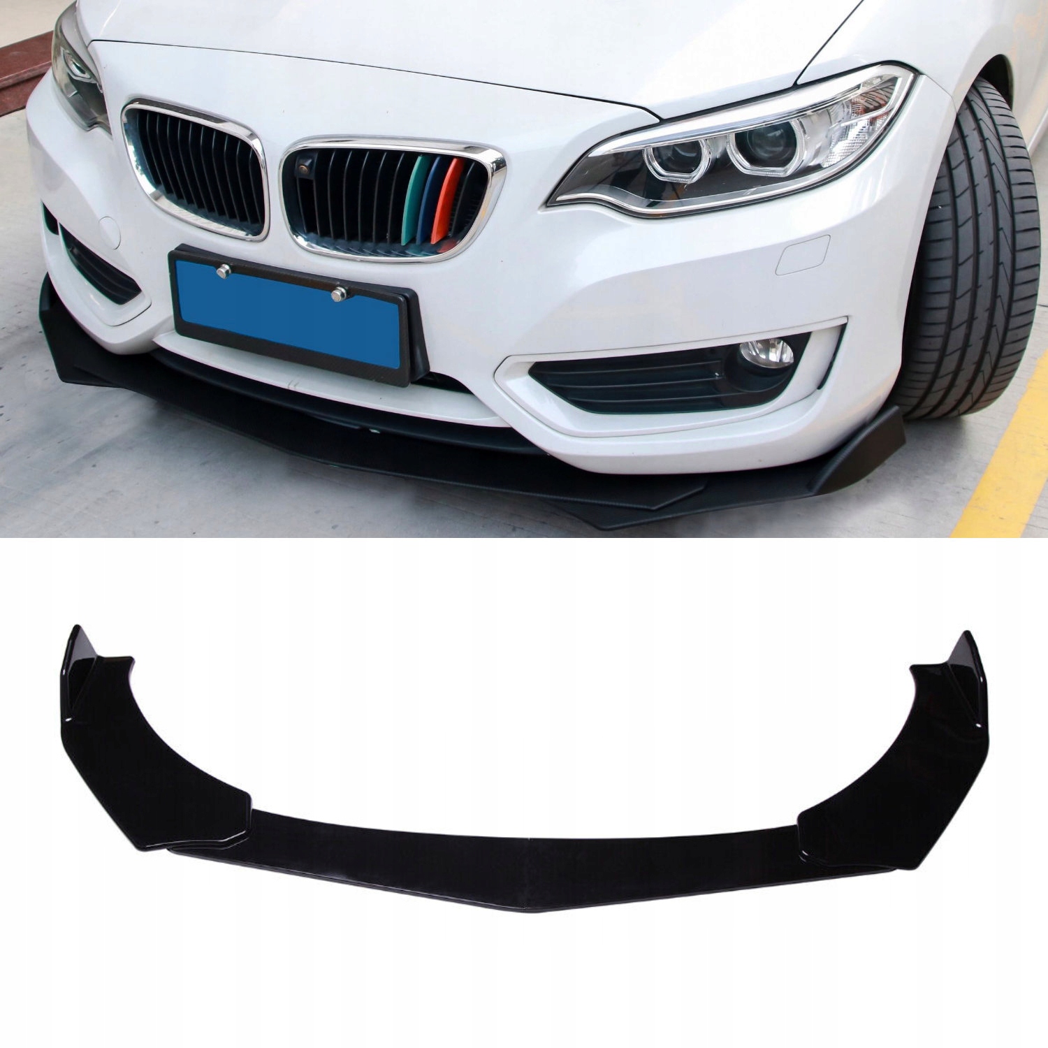 Univerzální Nástavec Splitter Předního Nárazníku Bmw Černý Lesk V5