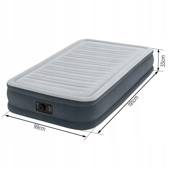 MATERAC DMUCHANY 191x99x33 Z WBUDOWANĄ POMPKĄ Model AIR BED COMFORT-PLUSH TWIN