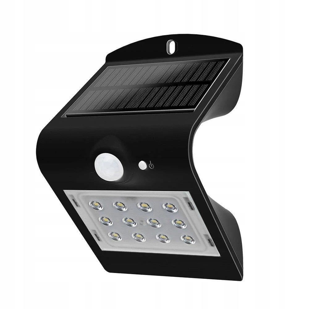 Solární Led lampa černá s čidlem 4000K IP65 V-tac