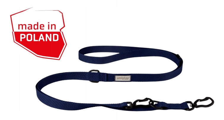 Vodítko Tmavě modrá páska 2,5 m Amiplay L/XL