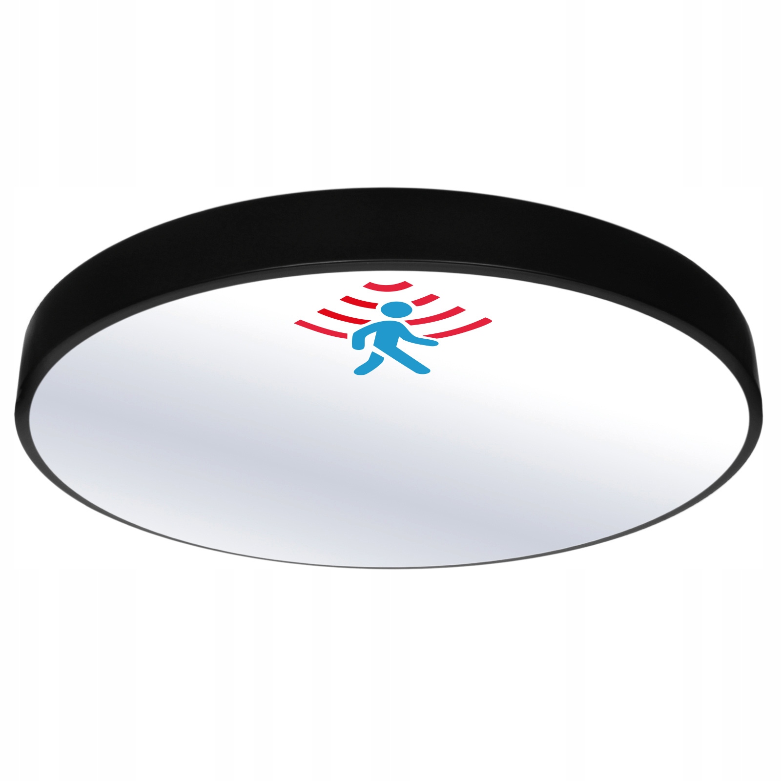 Stropní Svítidlo 40 cm černý 40W 4000K 3400lm Lampa s pohybovým senzorem soumraku