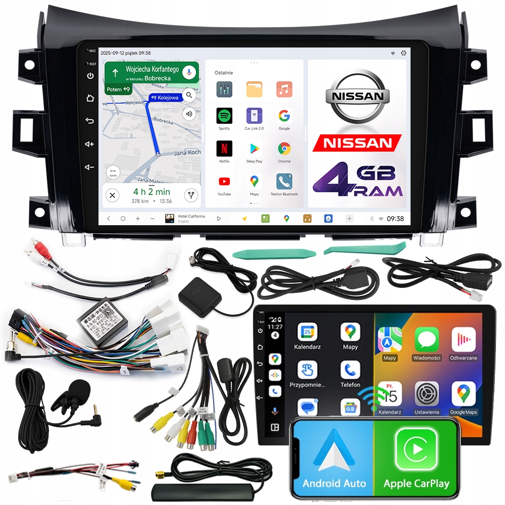 Autorádio Ncs D9 Nissan Navara IV 2015-2024 Android 4GB Lte