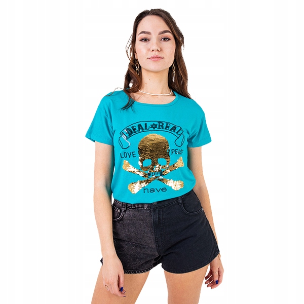 

06HCK Blue Niebieski Damski T-shirt Uniwersalny