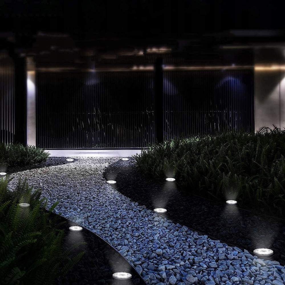 LAMPA SOLARNA OGRODOWA LAMPKI LED GRUNTOWE DYSK Kolor dominujący inny