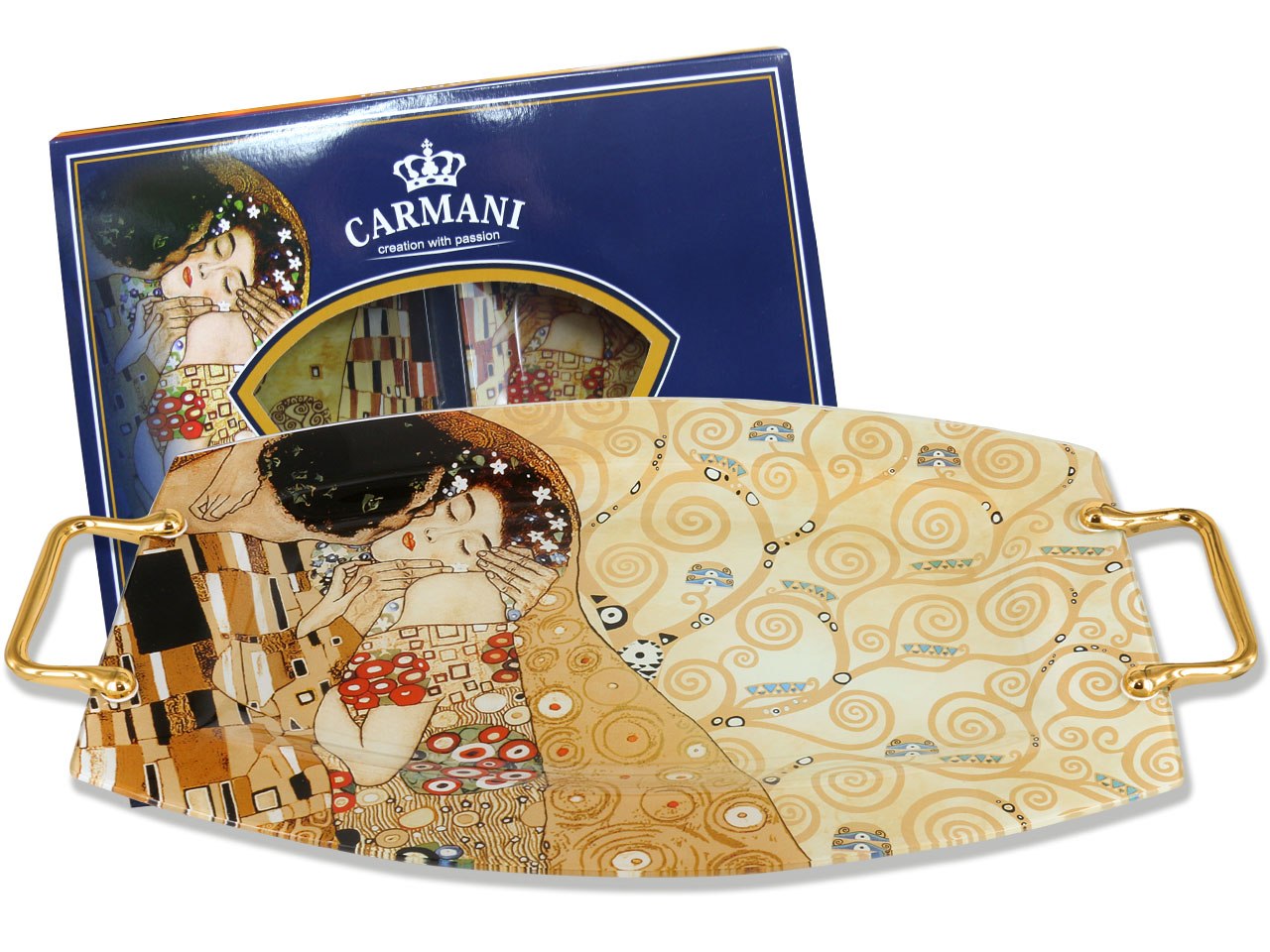 Carmani talíř s ručkami Gustav Klimt polibek