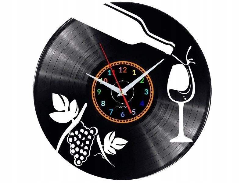 Víno Dárek Originální dekorace do domu Hodiny z vinylové desky