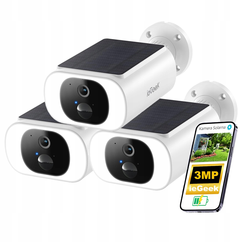 3 kusy Kamera Wifi Ip Vnitřní Venkovní 3MPX 2K Detekce Alarmu Pir