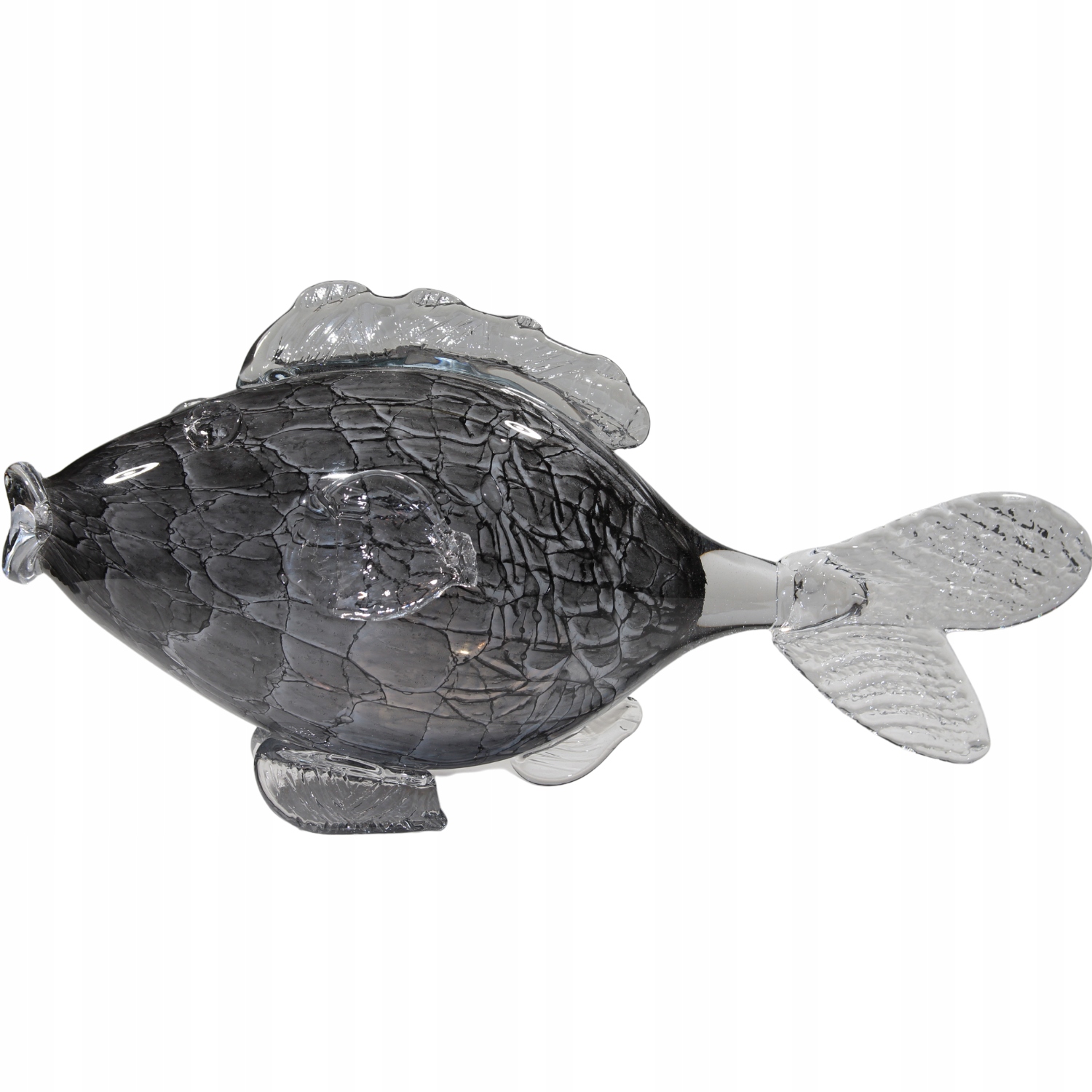 Figurka ryby dekorace jako dárek ozdoba Velká Grafitová Prl 35 cm socha