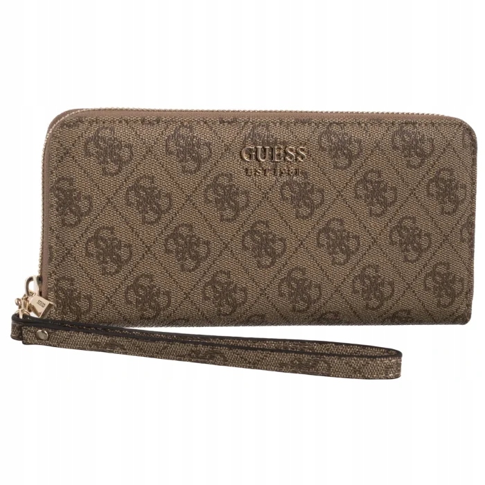 Peněženka Guess Brenton Slg Lrg Zip Around SWLG96 48146 Latte Béžová