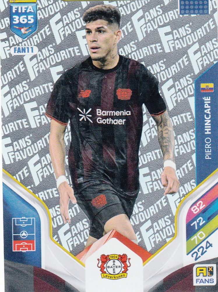 Karta Panini Fifa 365 2026 Fans' Favourite Piero Hincapié FAN11