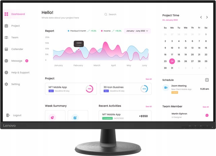 Led Monitor Lenovo D32-40 31,5" 1920 x 1080 px Va