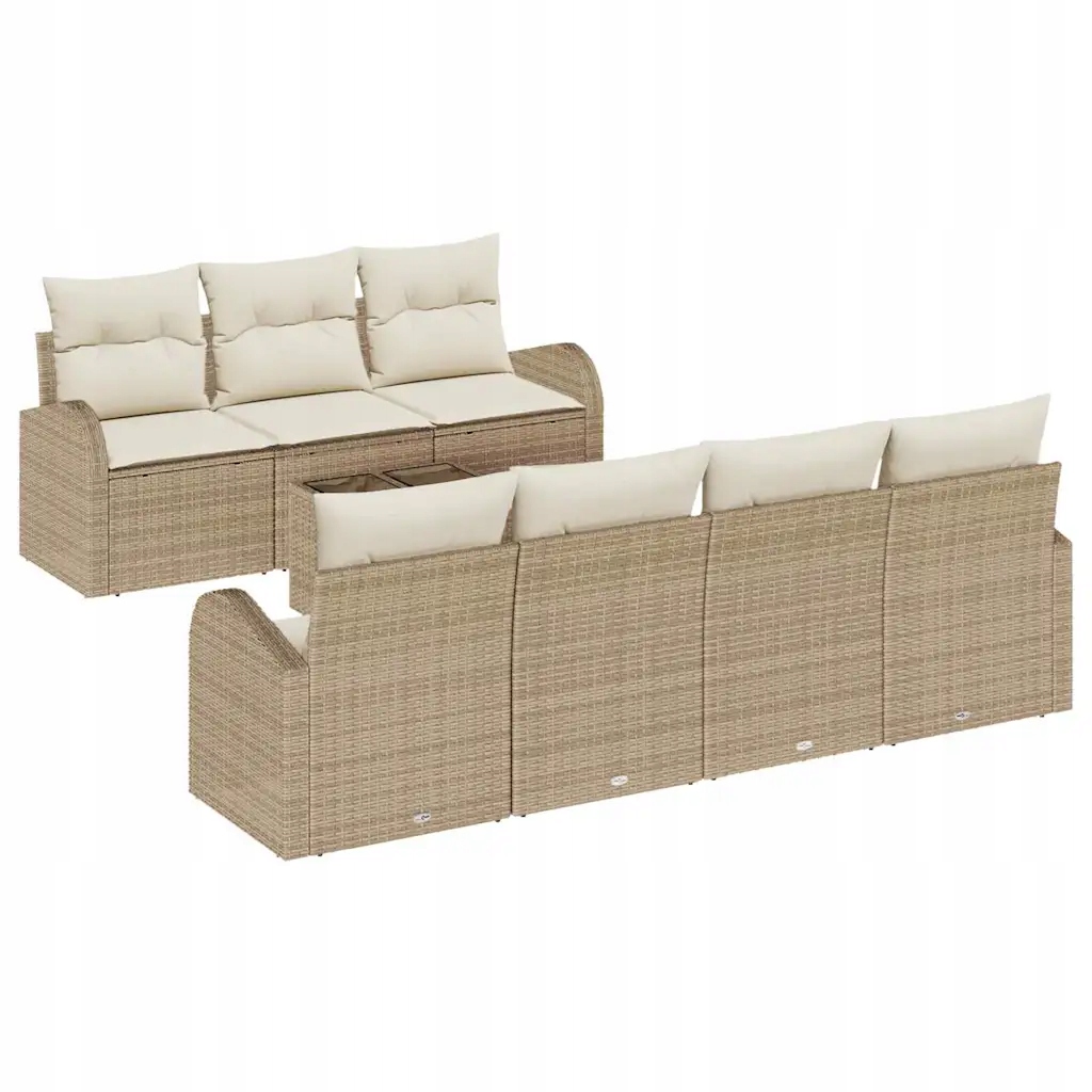 Sada zahradních pohovek 8 pcs Béžová a krémová 55 x 55 x 37 cm Béžová 33546