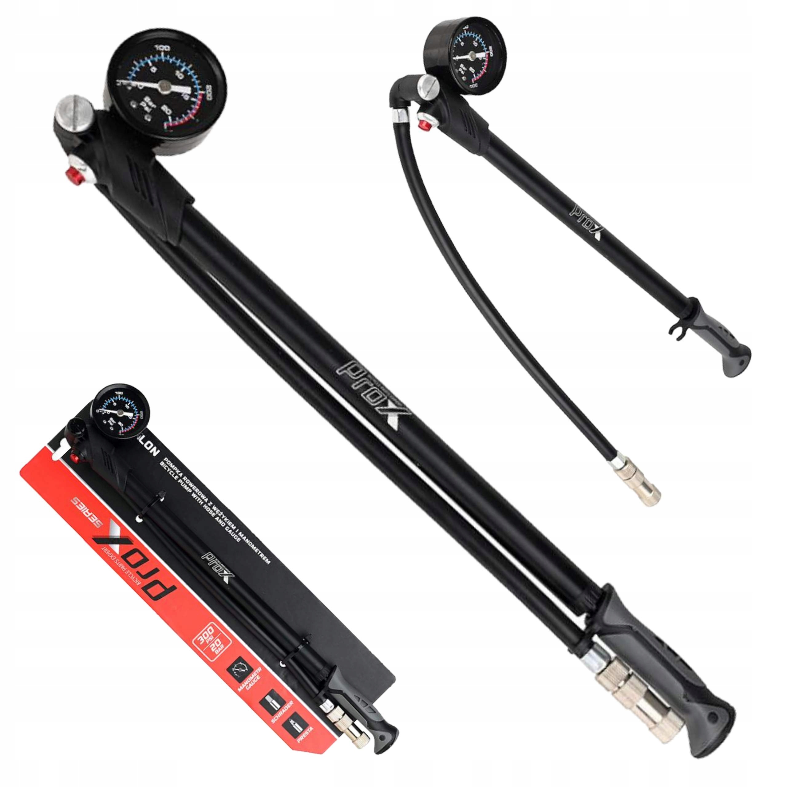 Pumpička pro tlumiče jízdních kol 300 Psi Prox Cyklon Univerzální pro pneumatiky