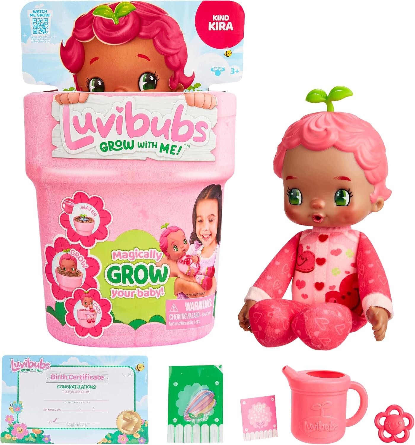 Luvibubs Kind Kira lalka niespodzianka w doniczce z nasionkami zabawka