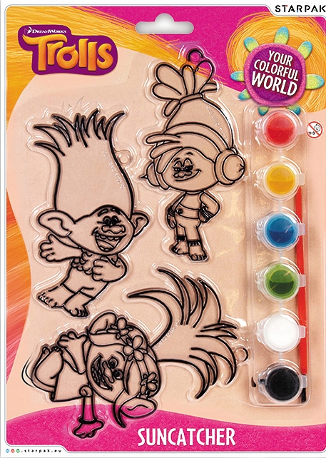 TROLLS ТРОЛЛИ НАБОР ТВОРЧЕСКИЙ ВИТРАЖНЫЕ КРАСКИ