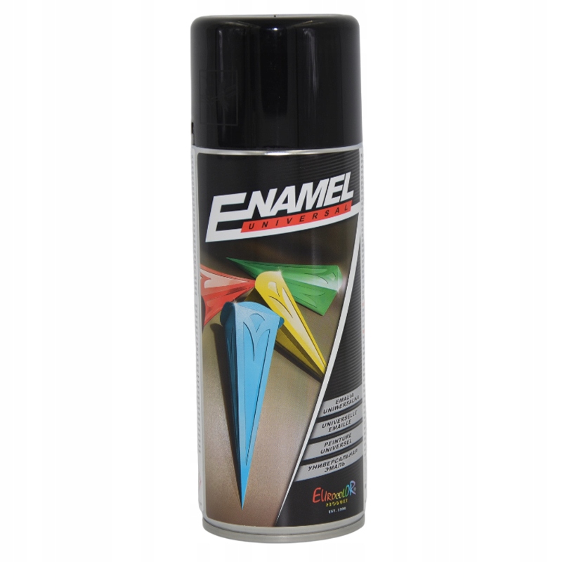 Farba spray czarna RAL 9005 połysk 400ml Metal Drewno Plastik Eurocolor
