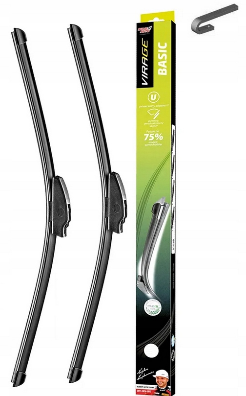 Komplet 2X Wycieraczki Płaskie Virage 475MM+475MM 47,5CM+47,5CM Hak U