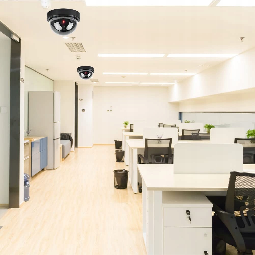 ATRAPA KAMERY KOPUŁKOWA PRZEMYSŁOWEJ KAMERA ALARM KOPUŁKA DIODA + GRATIS Kolor czarny