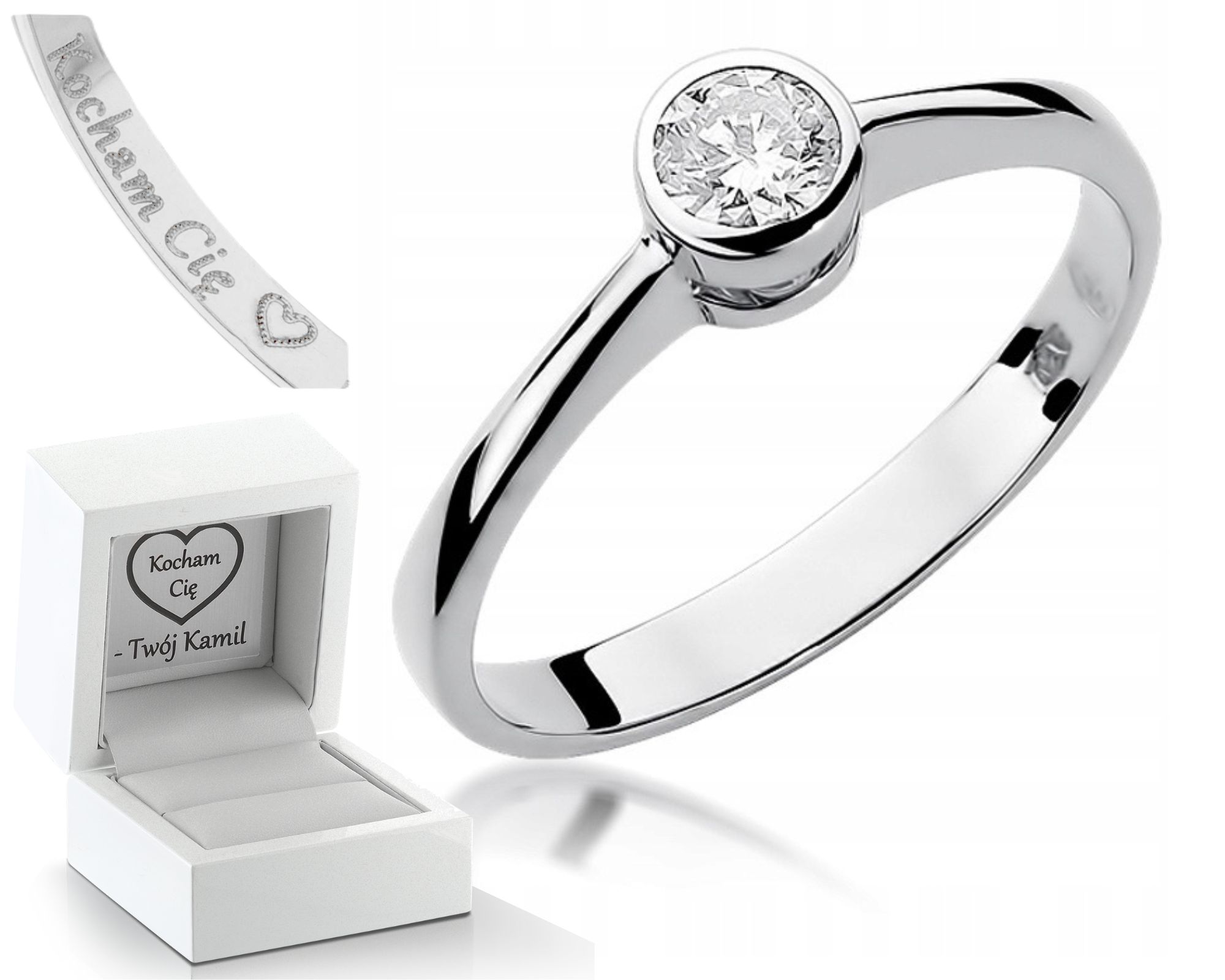 Klasický Prstýnek Brylant 0,30 Ct Bílé Zlato