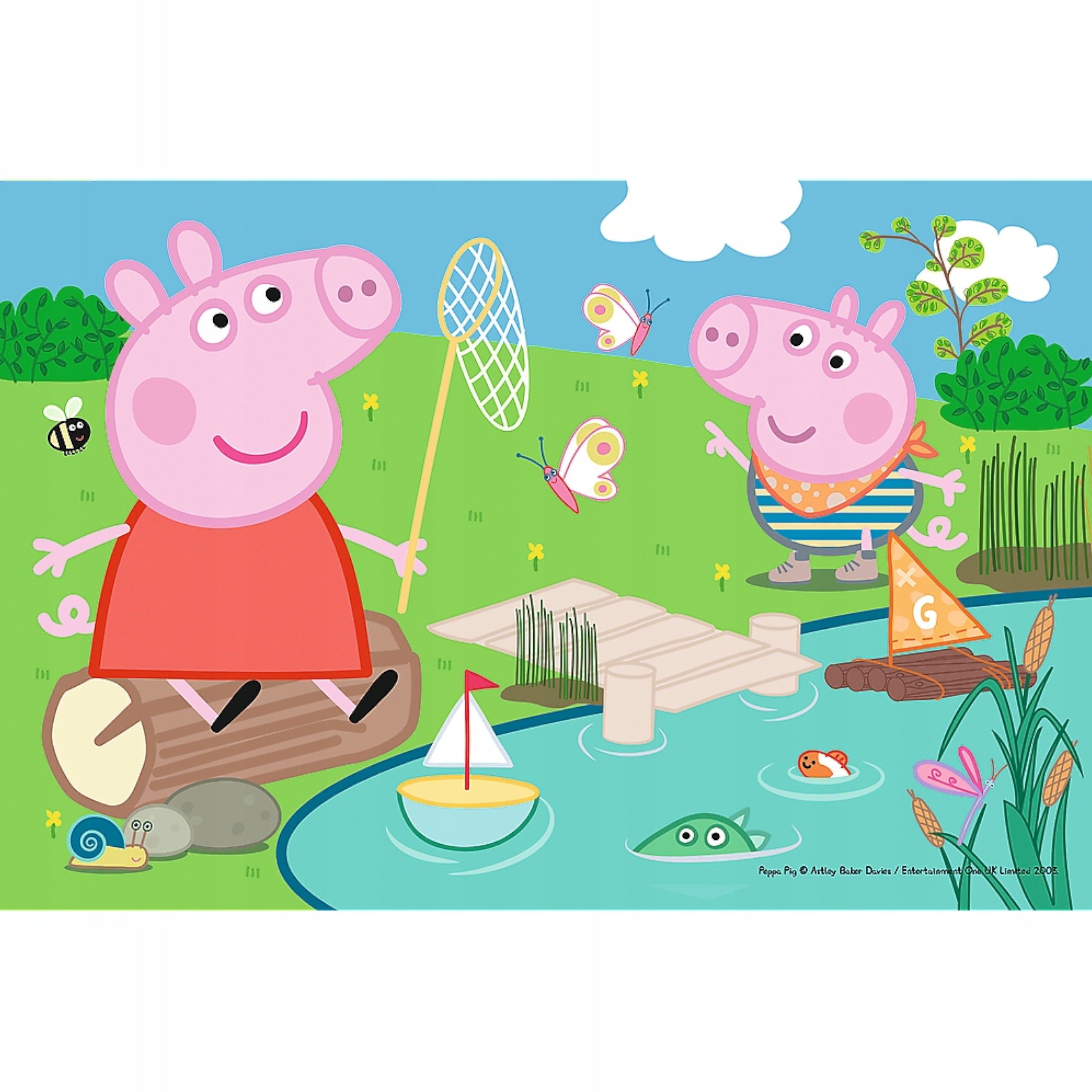 Puzzle 54 mini Świnka Peppa nad jeziorem 54 elementy 4+ Trefl 19625 Marka Trefl