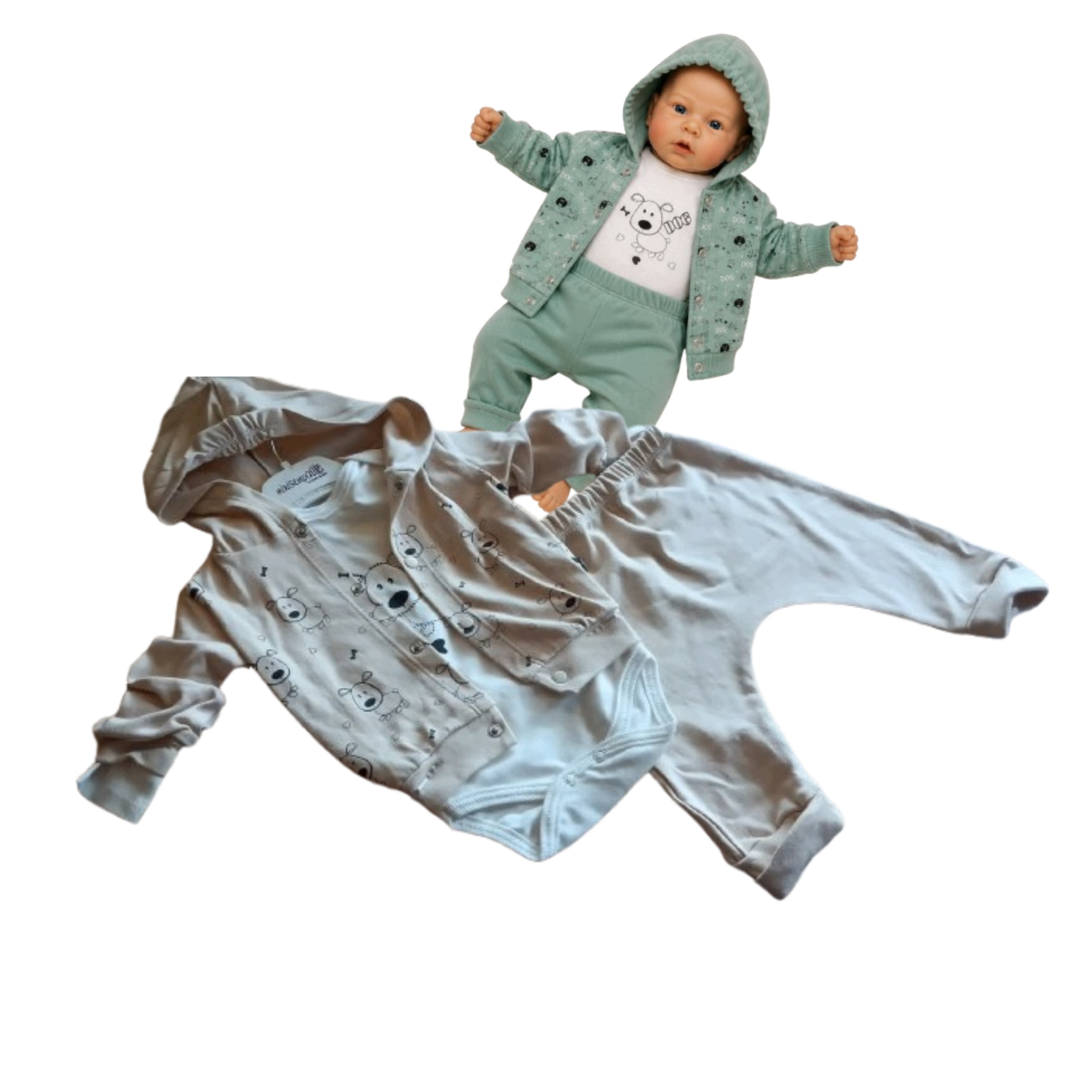 Cz. komplet dres niemowlęcy bluza body spodnie
