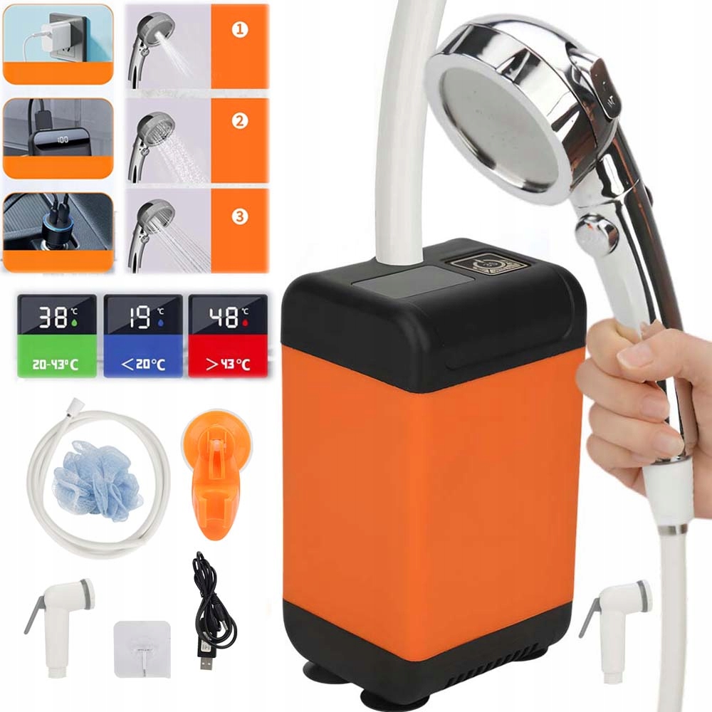 Přenosná Kempingová Sprcha Zobrazení Teploty 3 Modely Sprch