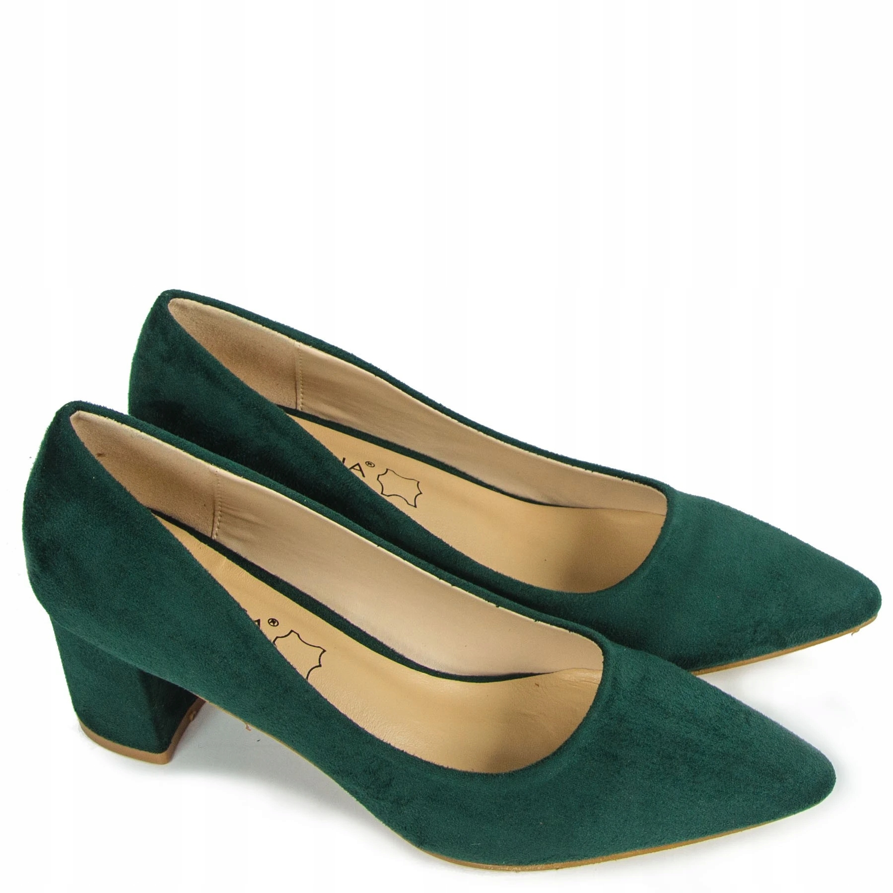 SABATINA 6178-2 CZÓŁENKA SŁUPEK SKÓRA ZAMSZ ZIELONE 39 Płeć kobieta