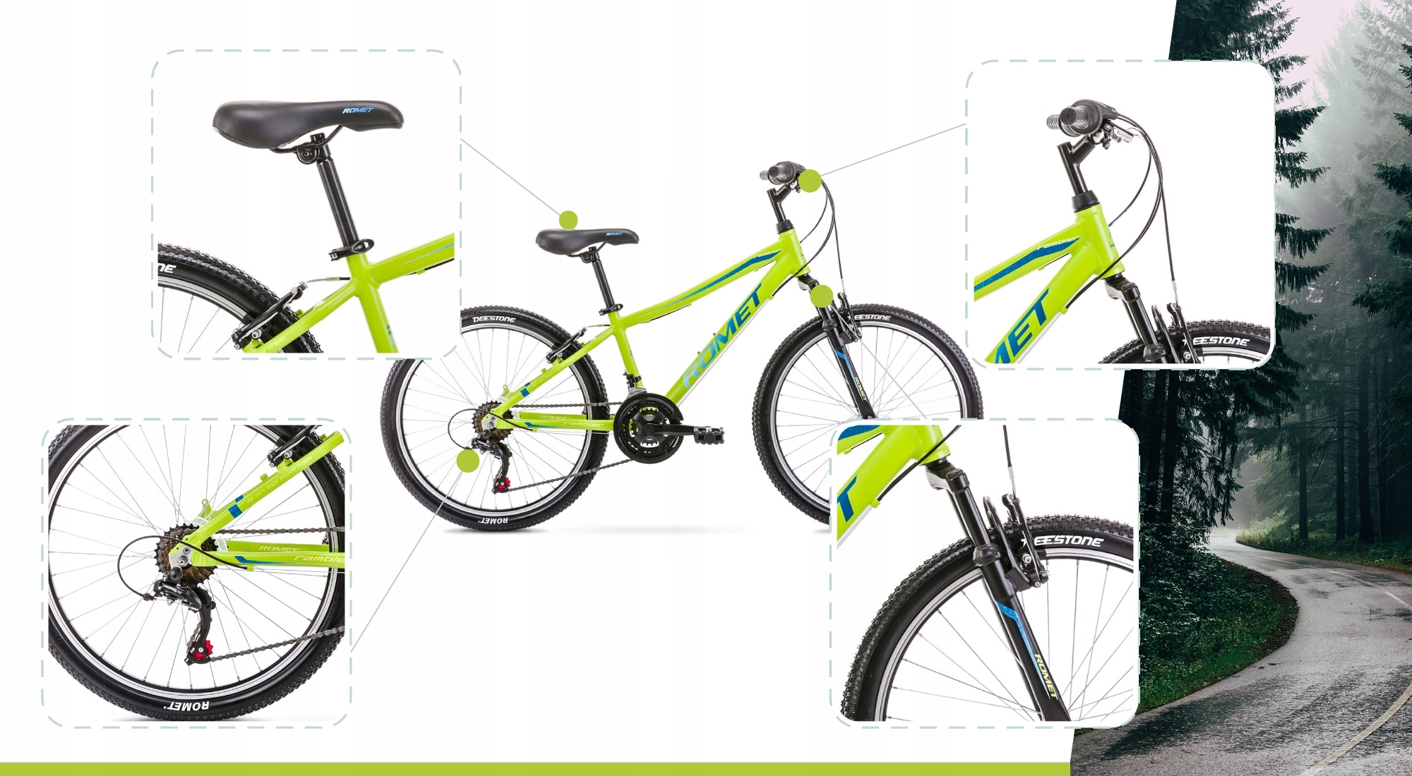 ROWER 24 ROMET RAMBLER SHIMANO GÓRSKI MTB OŚWIETLENIE I STOPKA GRATIS Stan opakowania oryginalne