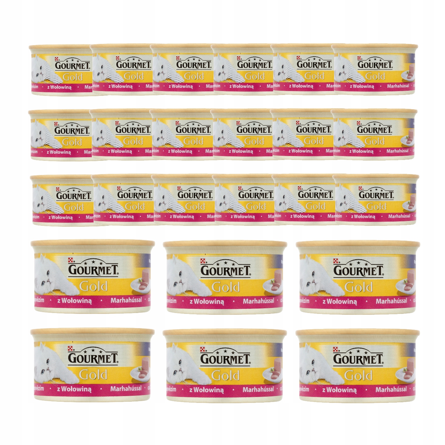 Levně Mokré krmivo pro kočky hovězí 24x85 g Gourmet Gold