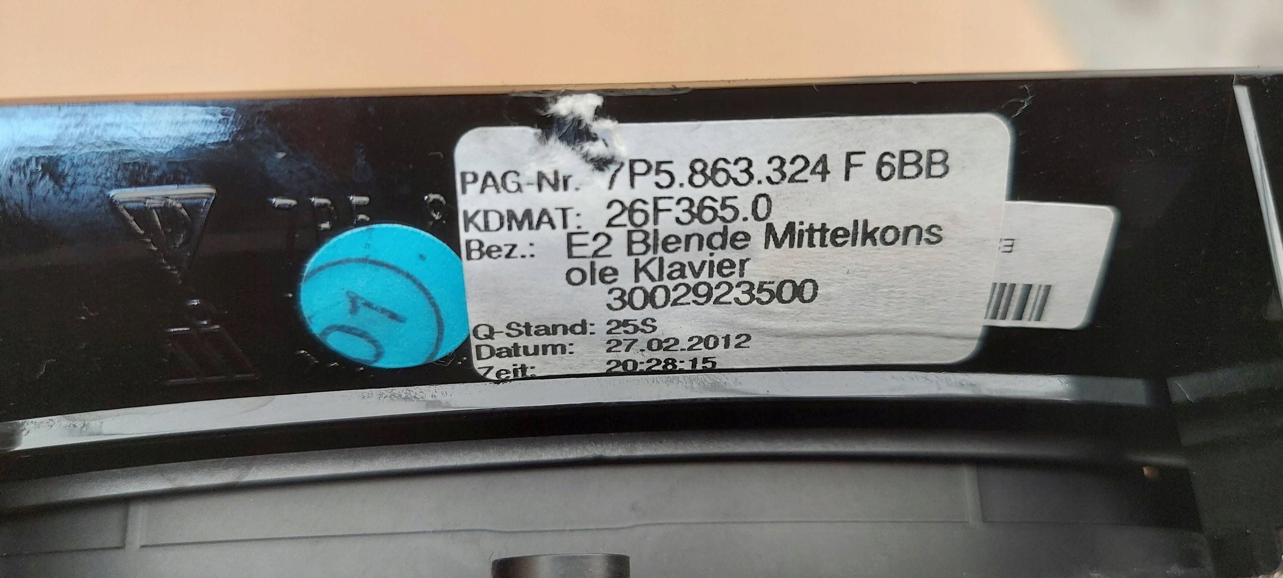 control panel central PORSCHE CAYENNE 7P 10-18 7P5863324F