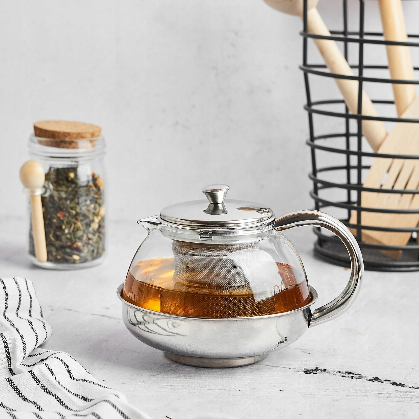 DZBANEK SZKLANY Z ZAPARZACZEM 600 ml ROSA 3413 Materiał wykonania szkło