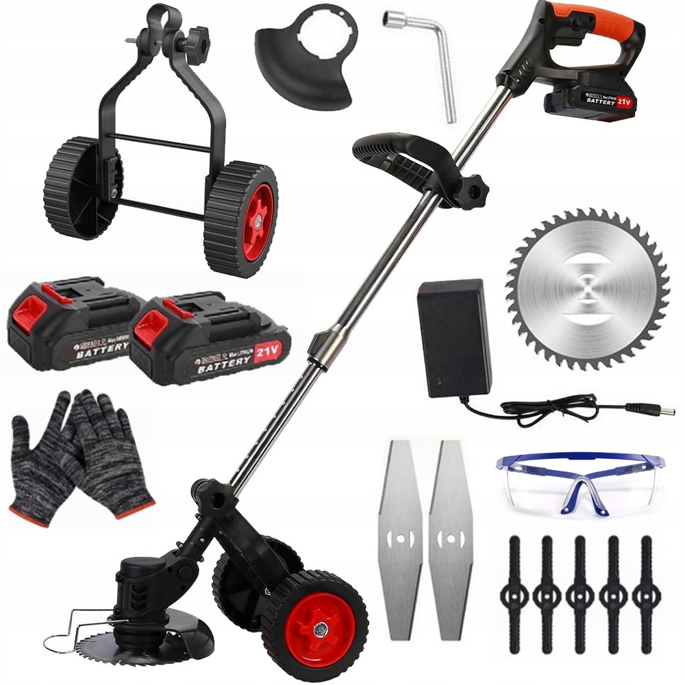 Aku Vyžínač Křovinořez Zahradní Vyžínač Na Kolech 21V 2xAKU