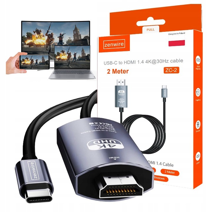 Przejściówka Zenwire USB-C do HDMI 200 cm