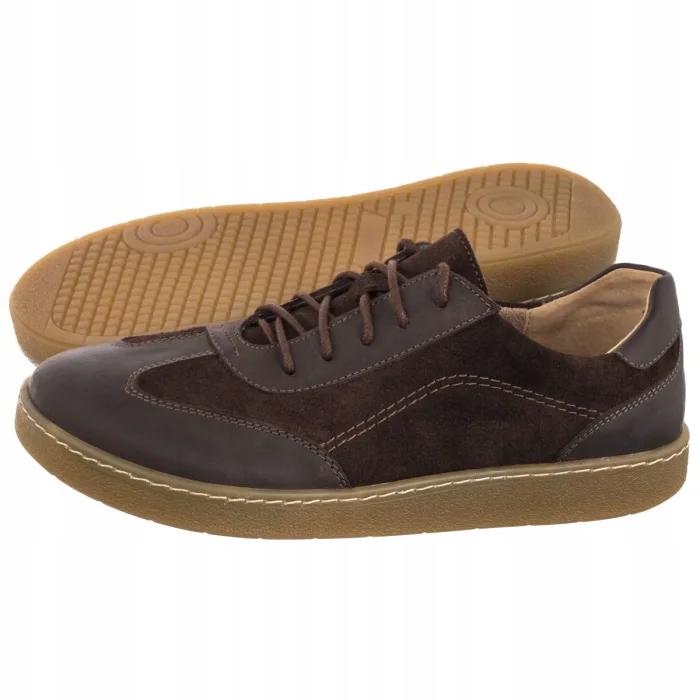 Kožené boty Pánské Polobotky Helios Hnědé 830 083.112